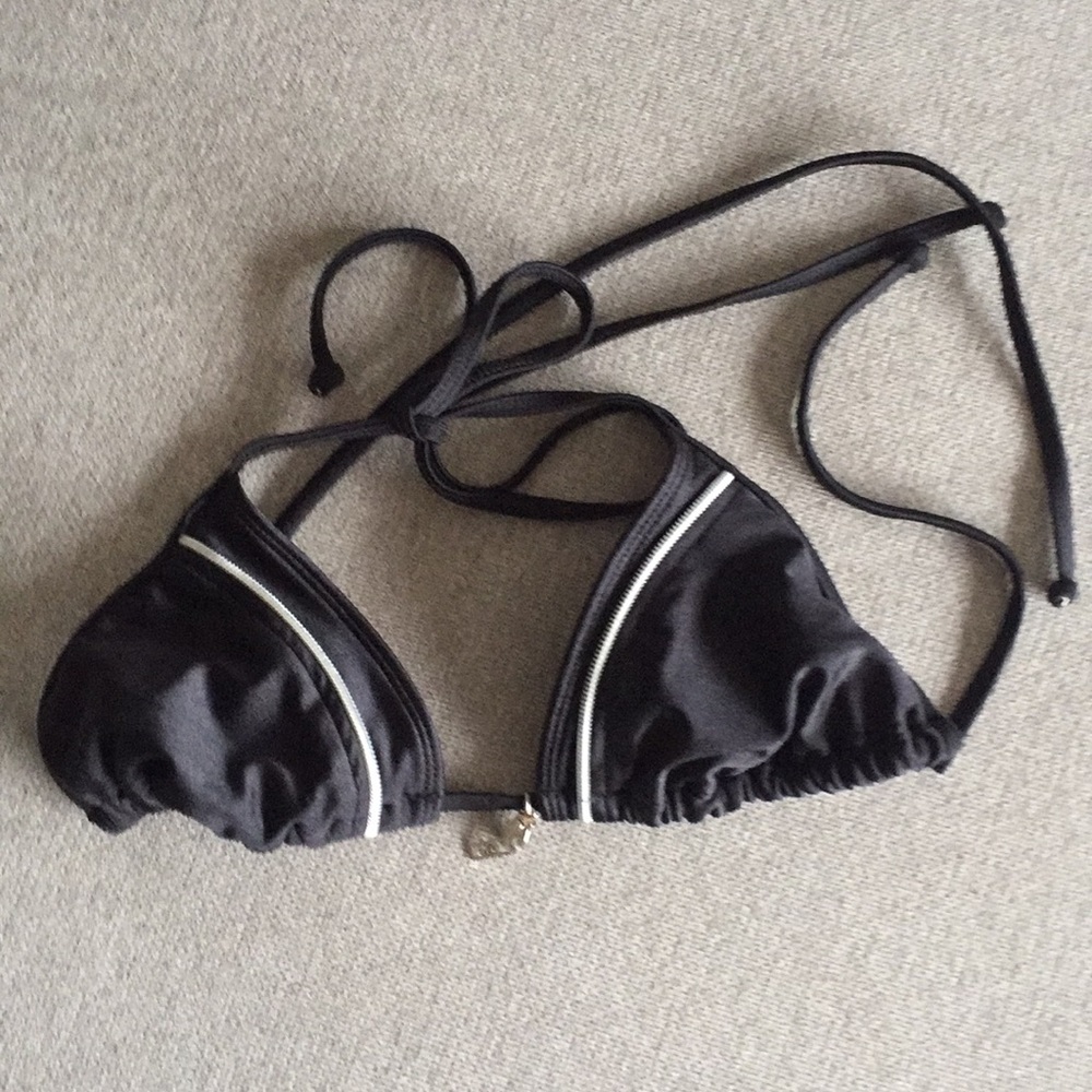 Split like Roxy swim bikini top zipper triangle surfing beach swimsuit
